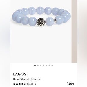 LAGOS Light Blue Bead Bracelet with Silver Accents